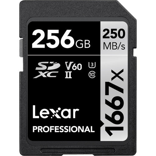 Tarjeta de memoria Lexar 256gb SDXC 1667x UHS-II C10 U3 V60