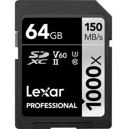 Tarjeta de Memoria Lexar 64gb SDXC 1000X Clase 10 UHS-II
