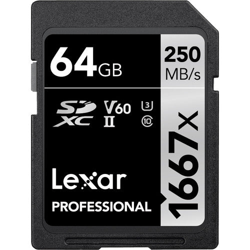 Tarjeta de memoria Lexar 64gb SDXC 1667x UHS-II V60 U3