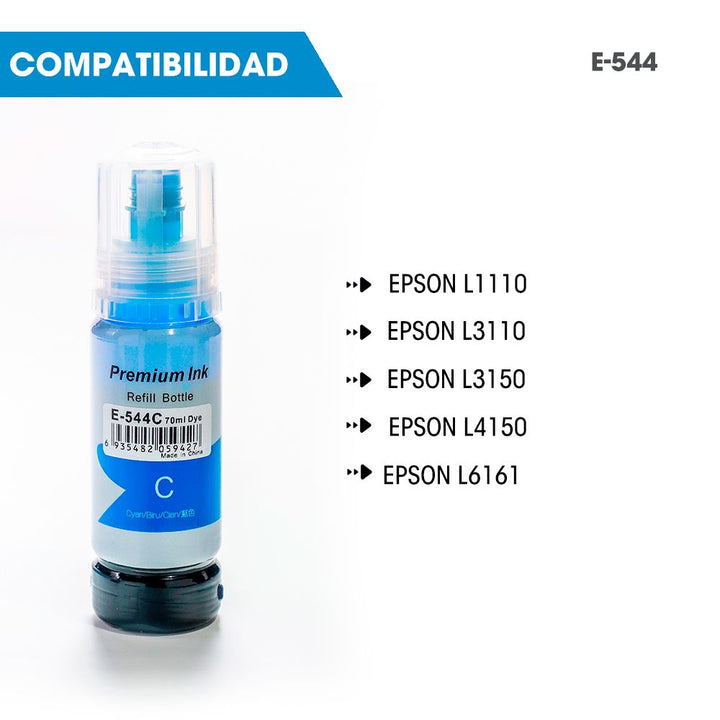 Tinta Epson 544 Kit 4 Colores Para L3110 L4110 L3150 - Sumblex