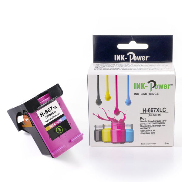 Tinta H-667XLC Tricolor Compatible con DeskJet Ink Advantage 1275