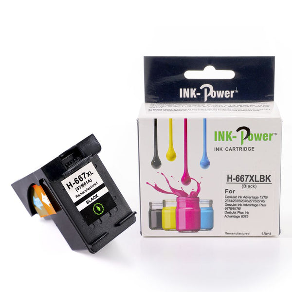 Tinta H-667XL BK Color Negro Compatible con DeskJet Ink Advantage 1275