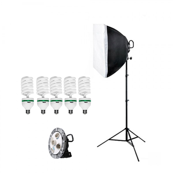 Kit de iluminación Continua TL-5 con Socket Softbox, Tripie y 5 Focos Godox