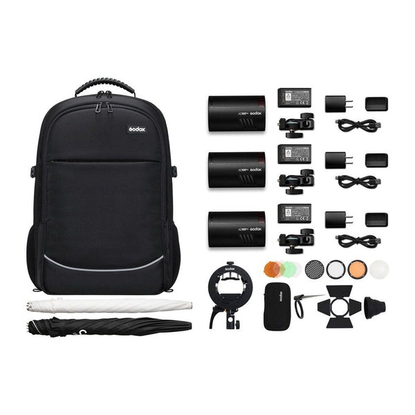 Kit de Iluminación Portátil de 3 Flash AD100Pro Godox