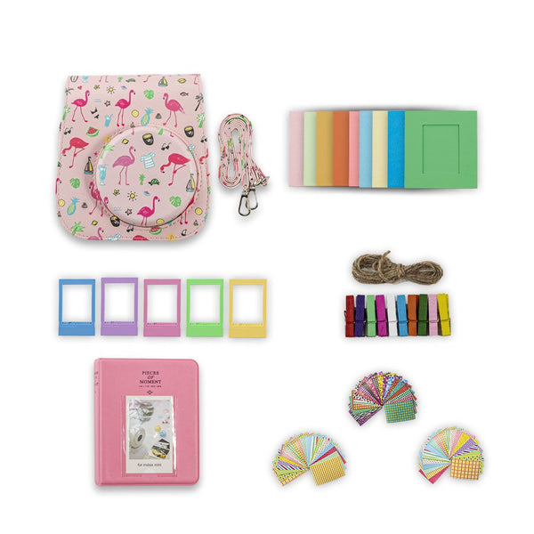 Kit Funda Rosa Diseño para Cámara Instax Mini 11 con Accesorios