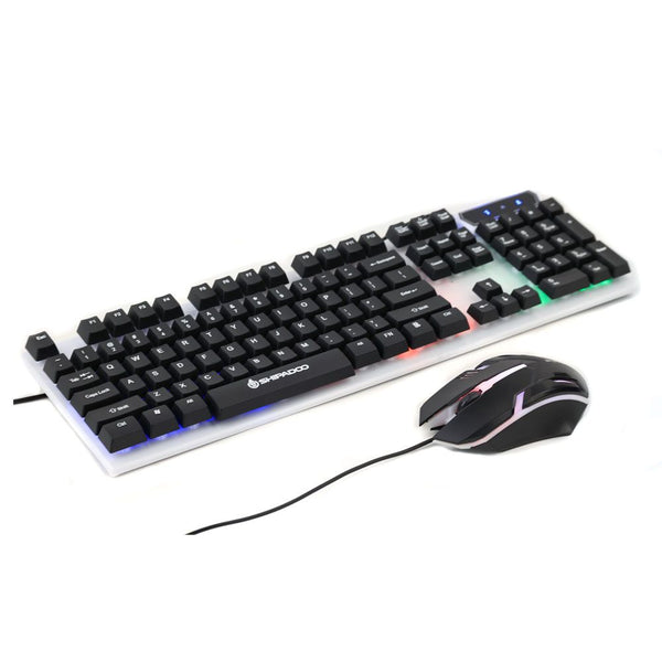 Kit Teclado Gamer con Mouse RGB Blanco/Negro D280