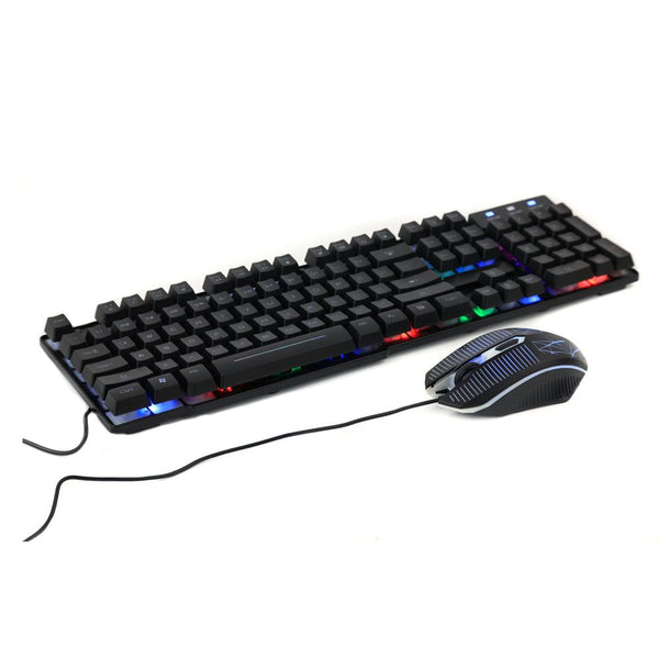 Kit Teclado Gamer con Mouse RGB Negro GKM1688