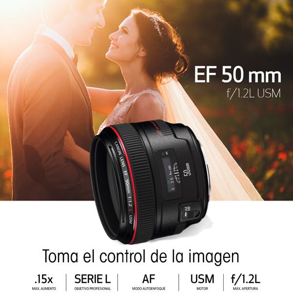 Lente Canon EF 50mm f/1.2L USM - Fotomecánica
