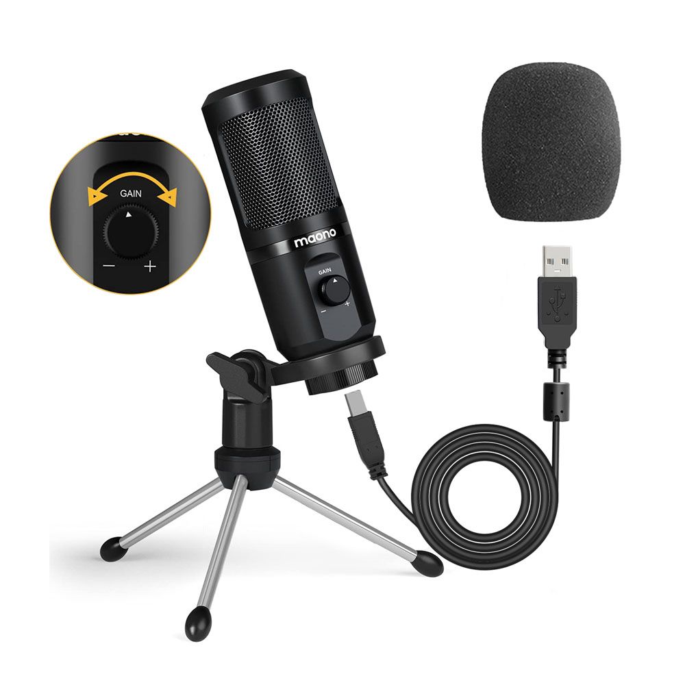 Microfono Podcast Micrófono para Podcast con Conexión USB y Mini Tripie Maono - Profoto