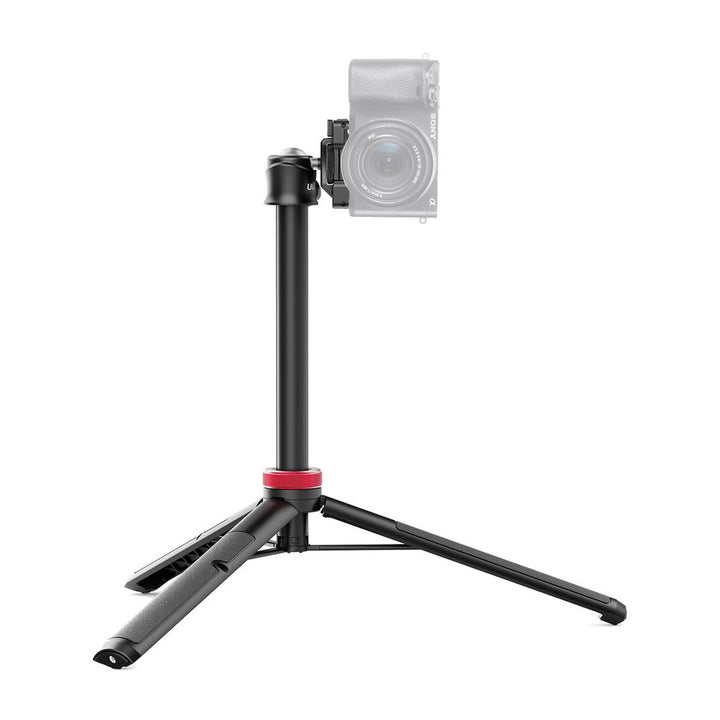 MT-16 Mini trípode extensible para cámara, ajuste de 4 niveles, cabezal de  bola de 360°, zapata fría, ligero, portátil, para viajes, selfie, mango de