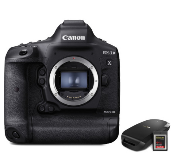 Cámara Canon DSLR 1DX Mark lll Cuerpo con Tarjeta CF Express y Lector
