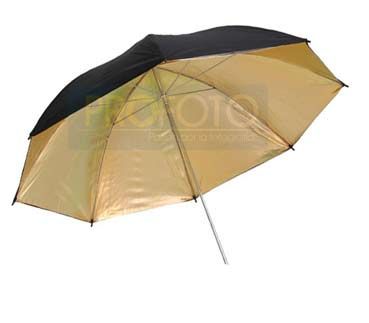 Sombrilla Fotografia Dorada Negro 110cm