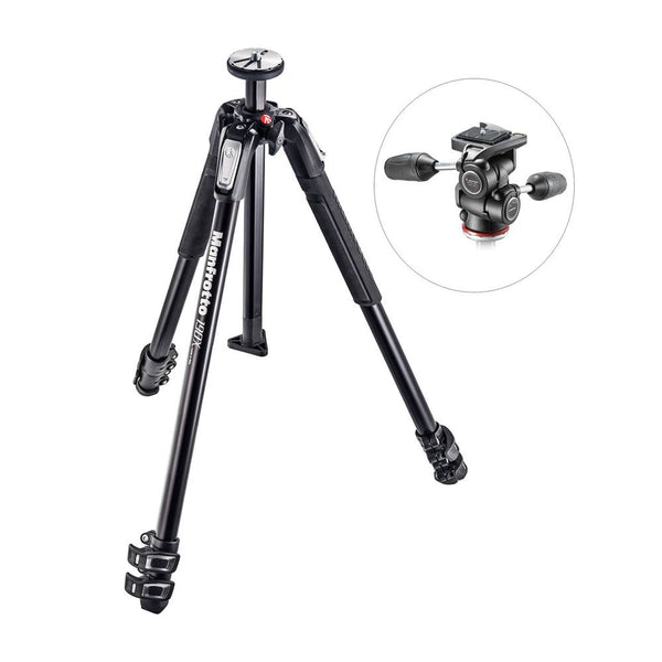 Tripie Manfrotto MK190X3-3W1 de Aluminio con Cabezal 3 Secciones